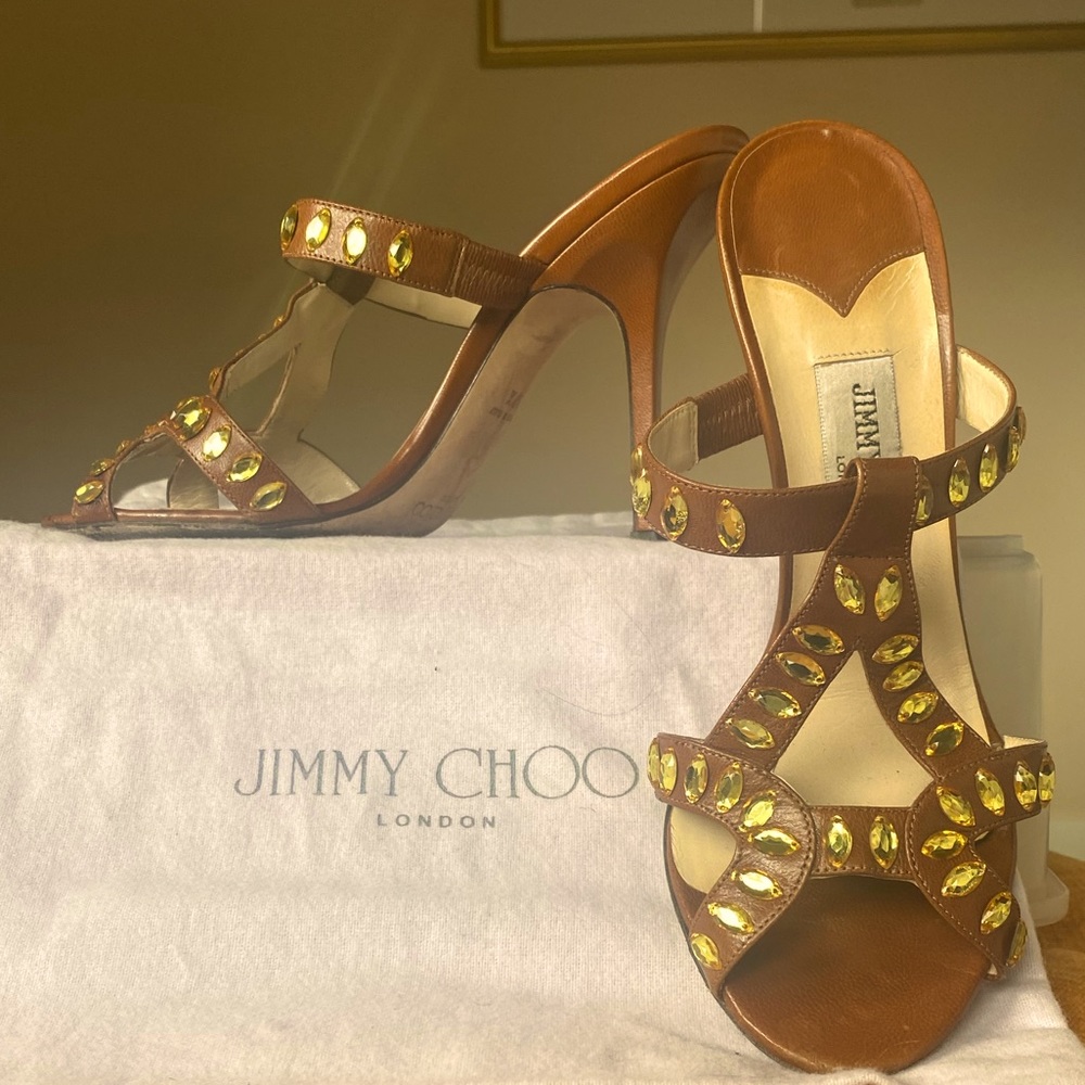 Jimmy Choo crystal beaded mule sandals